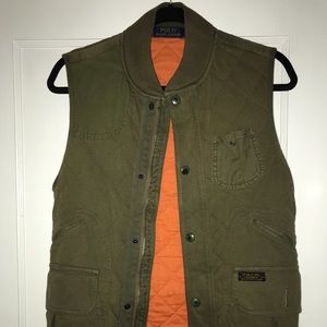Olive green military vest